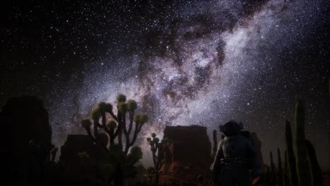 Astronauten--Und-Sternmilchstraßenentstehung-Im-Death-Valley